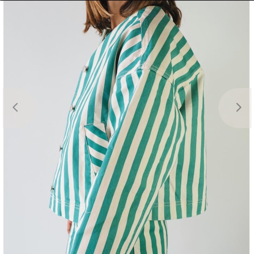 The Tiny Big Sister Berta Striped Denim Jacket 40 NWT - Picture 5 of 5